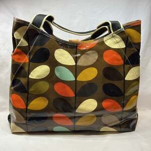 Orla Kiely Dark Multi Classic Stem Large Tote Carry All Shoulder Bag Purse
